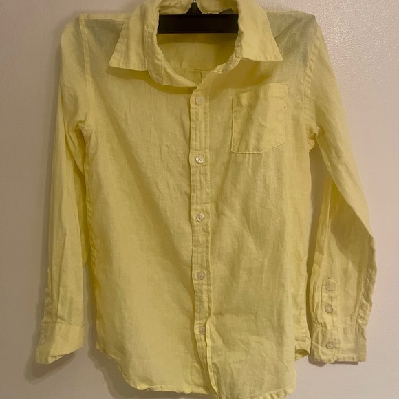 Janie and Jack Yellow Boys Button Down Shirt Sz 6 | Preppy Spring Style - Picture 1 of 5